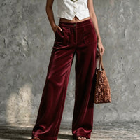 Weite Hosen Damen mit Hohem Bund und Praktischen Taschen - 1 - Trendlinie