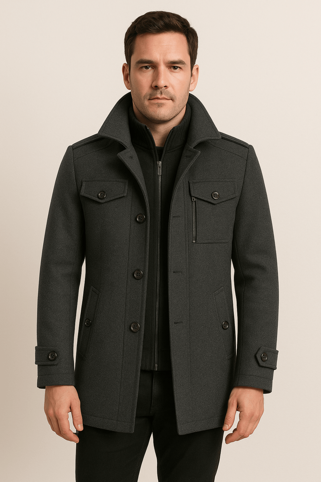 Moderne Herrenjacke mit funktionalem Schnitt und praktischen Taschen - 5
