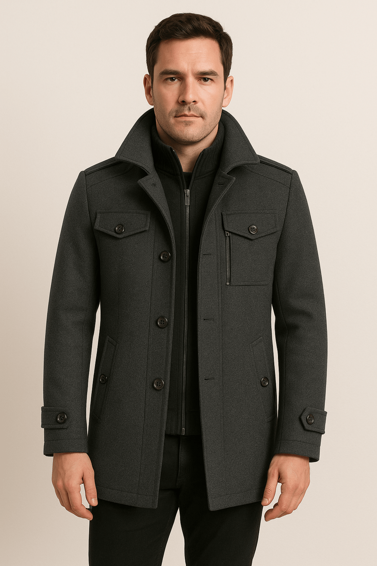 Moderne Herrenjacke mit funktionalem Schnitt und praktischen Taschen - 5