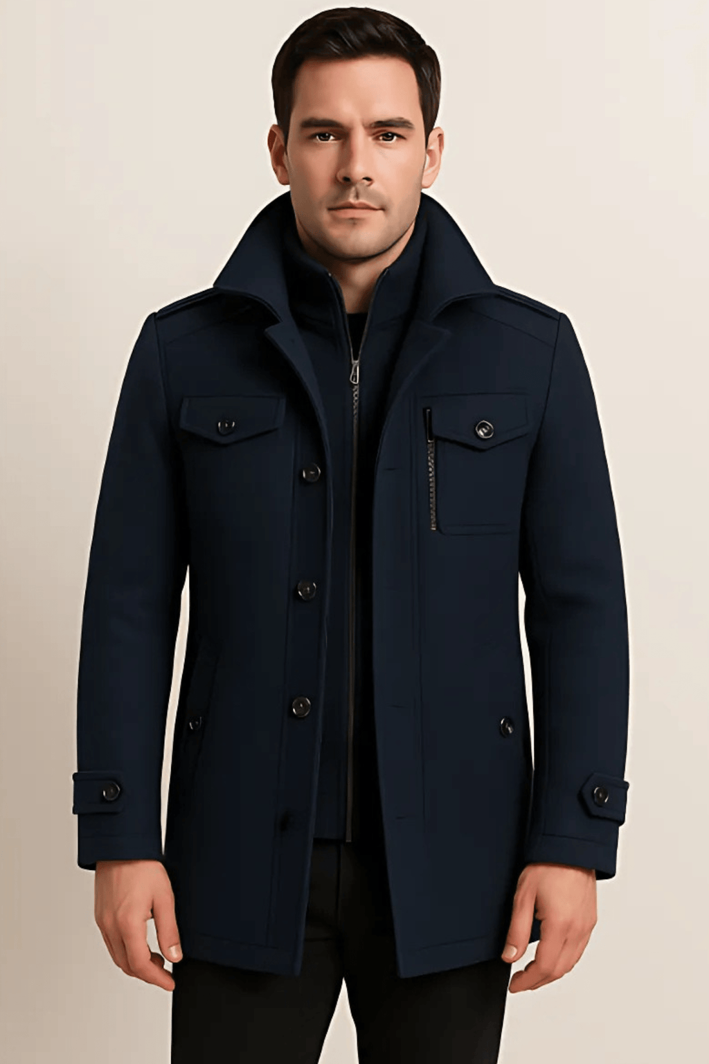 Moderne Herrenjacke mit funktionalem Schnitt und praktischen Taschen - 7