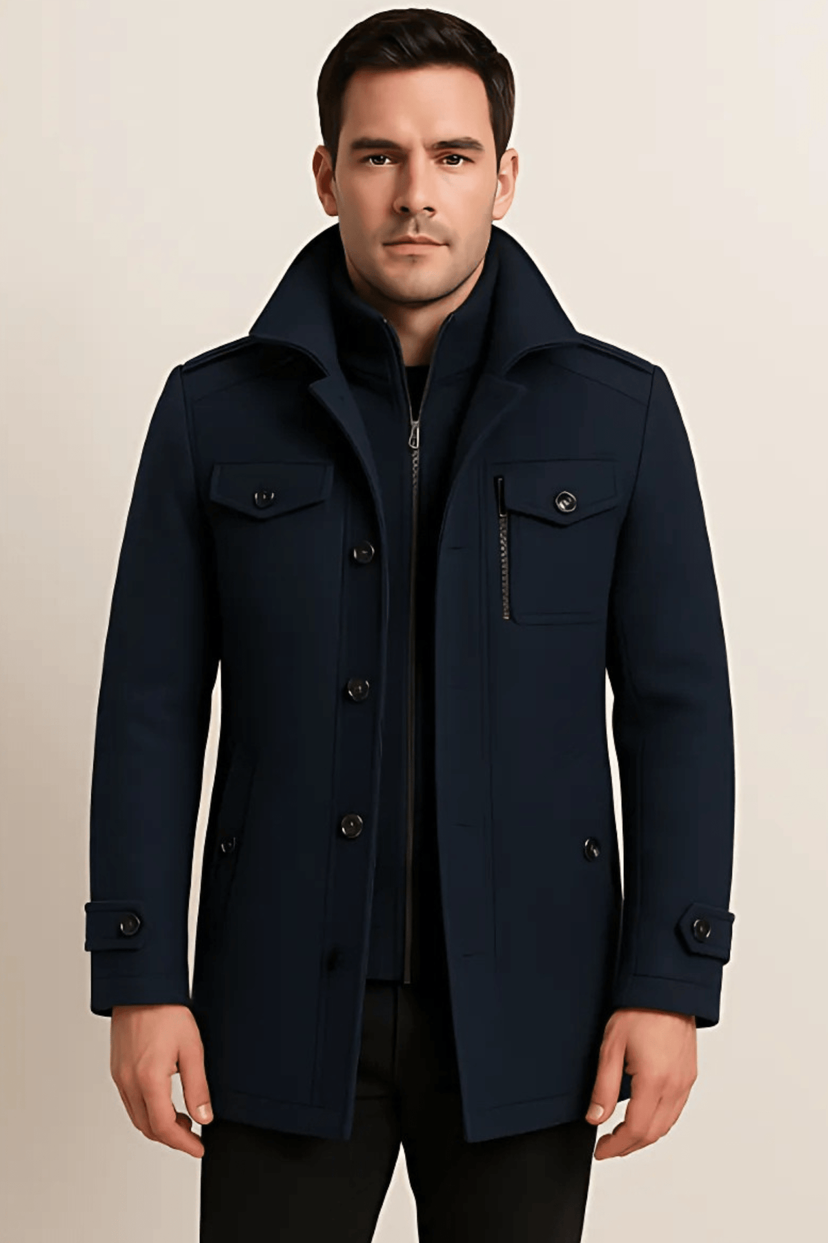 Moderne Herrenjacke mit funktionalem Schnitt und praktischen Taschen - 7