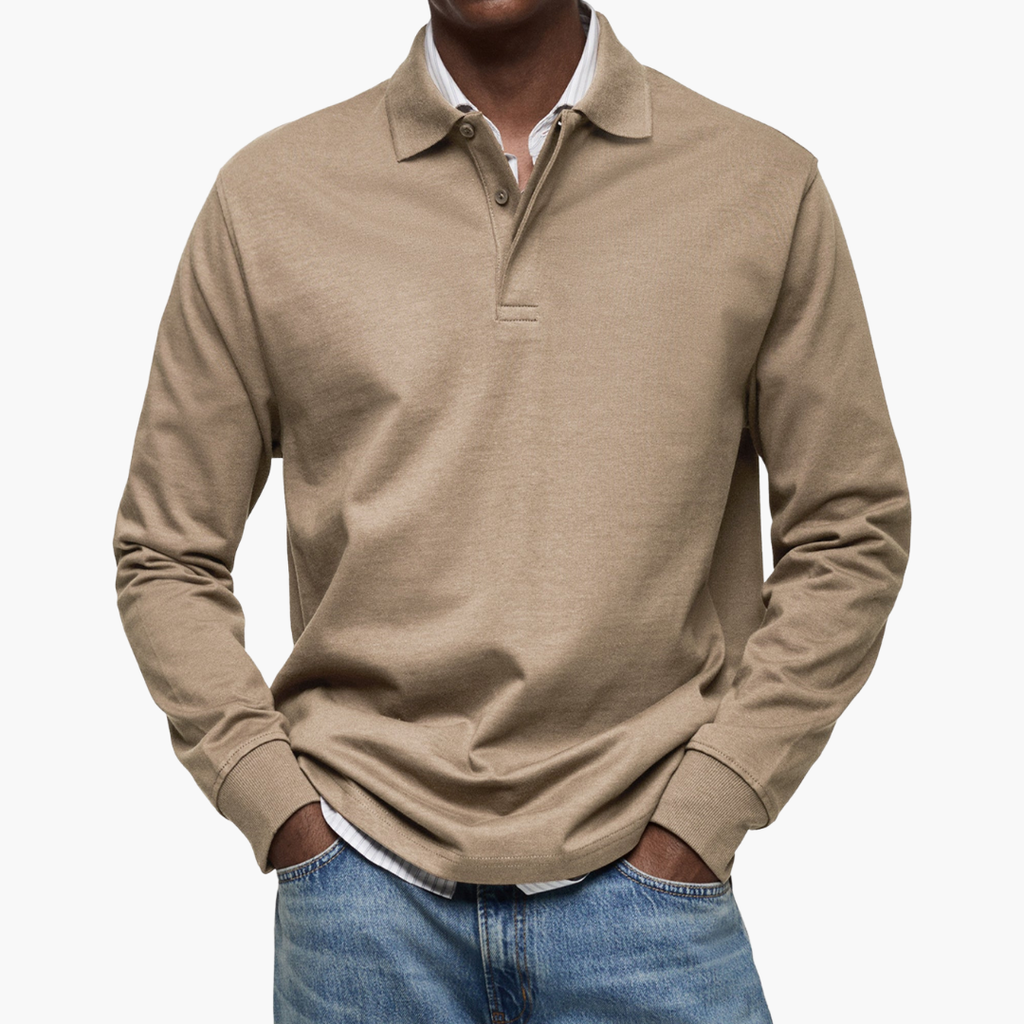 Herren Poloshirt mit langen Ärmeln - Klassischer Schnitt und eleganter Kragen - 5