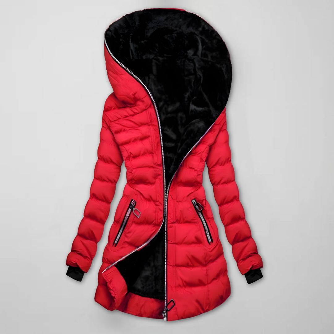 Damen Winterjacke mit Kapuze – Modischer, taillierter Schnitt und kuschelige Innenausstattung | A&B - 4 - Annoboutique