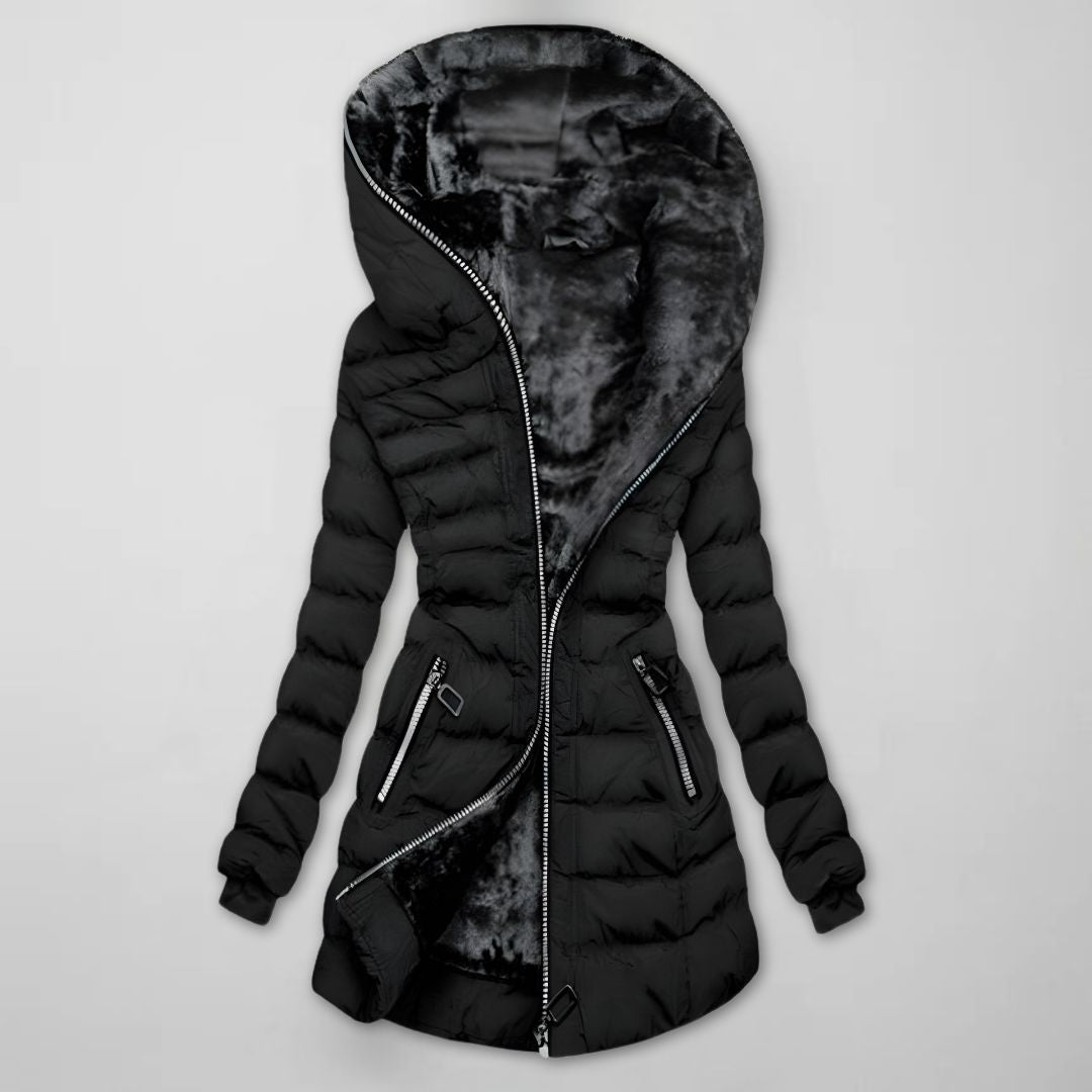 Damen Winterjacke mit Kapuze – Modischer, taillierter Schnitt und kuschelige Innenausstattung | A&B - 5 - Annoboutique