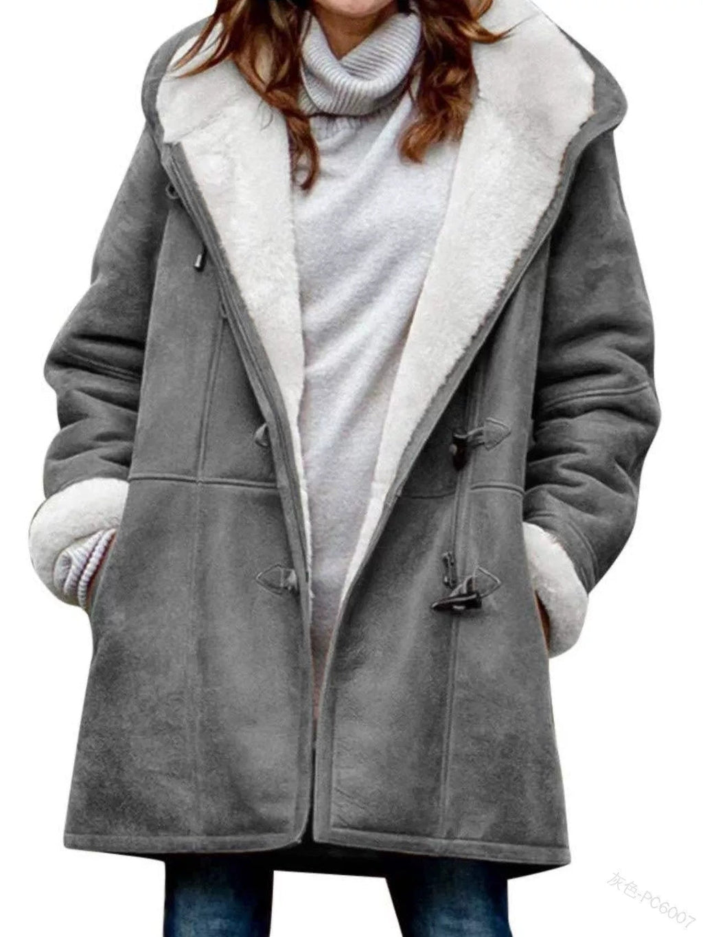 Damen Wintermantel mit Kapuze und schickem Schnitt | A&B - 6 - Annoboutique