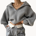 Pullover Damen mit V-Ausschnitt und Oversized-Schnitt - 1