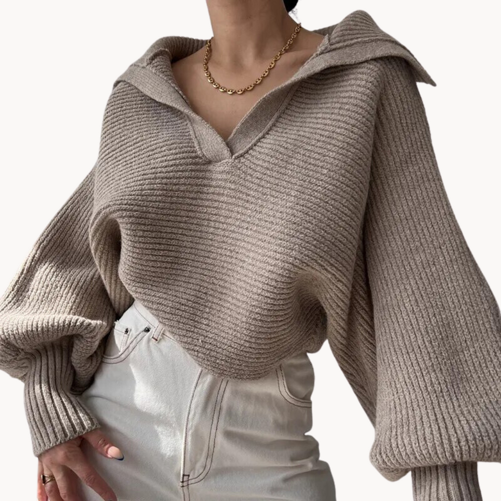 Pullover Damen mit V-Ausschnitt und Oversized-Schnitt - 2