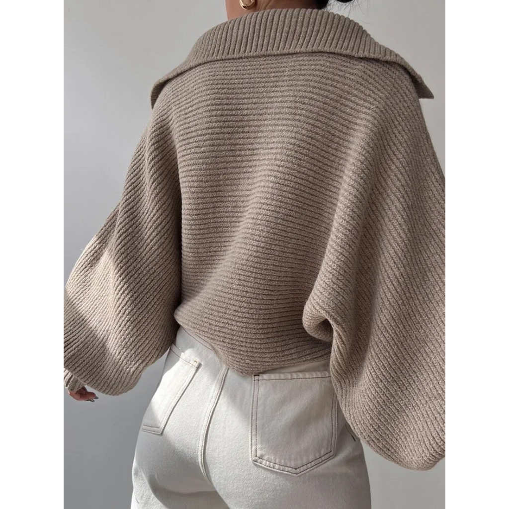 Pullover Damen mit V-Ausschnitt und Oversized-Schnitt - 5