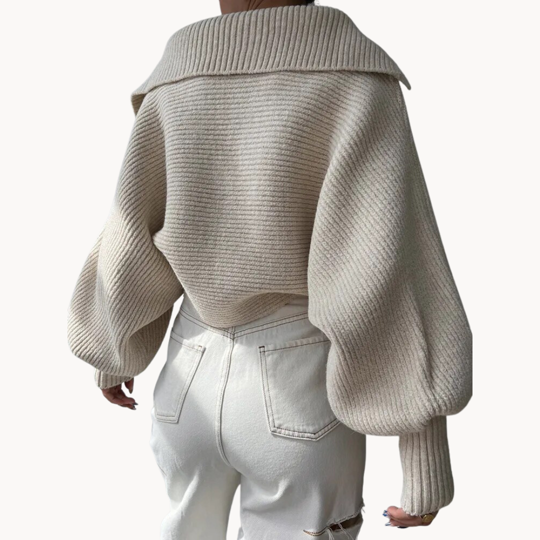 Pullover Damen mit V-Ausschnitt und Oversized-Schnitt - 6