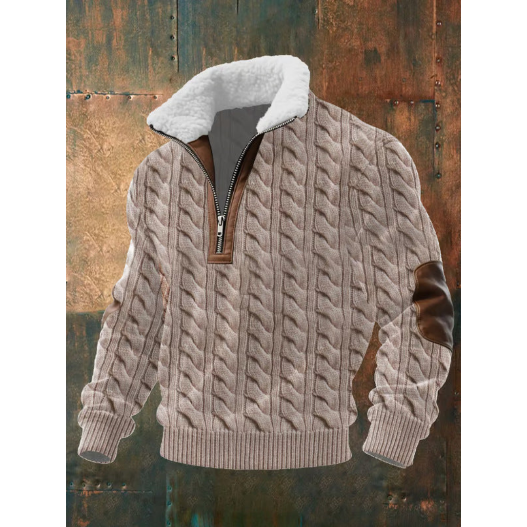 Pullover Herren mit Stehkragen und Reißverschluss - 2