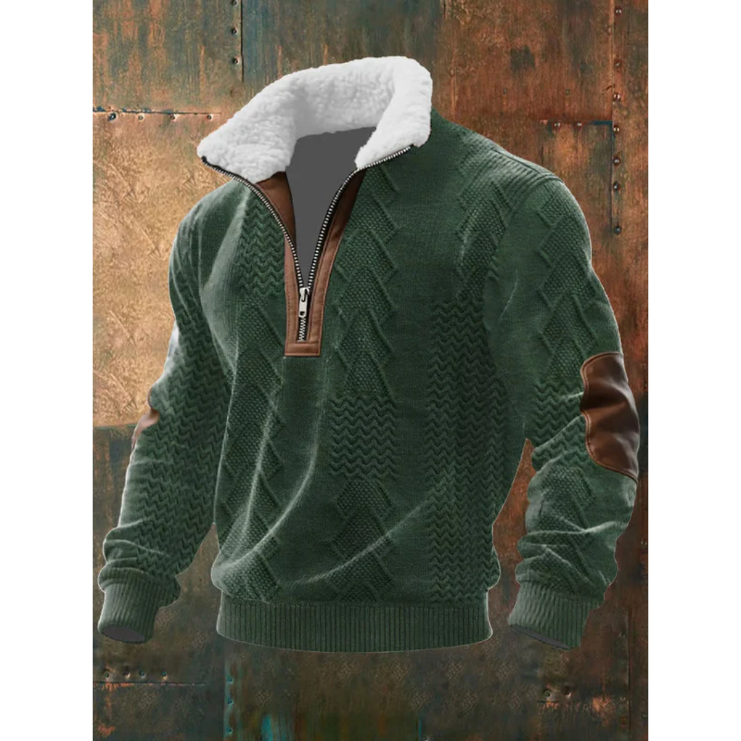 Pullover Herren mit Stehkragen und Reißverschluss - 3