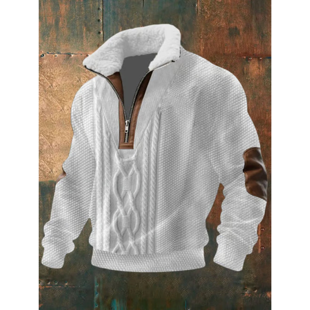 Pullover Herren mit Stehkragen und Reißverschluss - 5