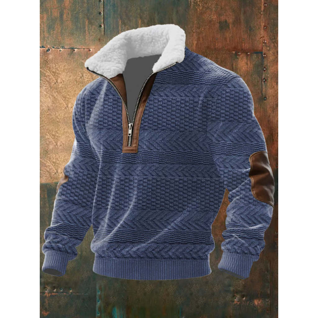 Pullover Herren mit Stehkragen und Reißverschluss - 6