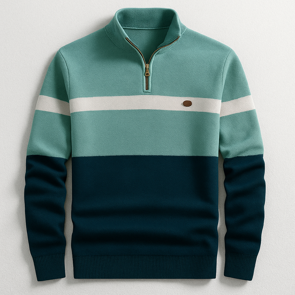 Pullover Herren mit Stehkragen und Reißverschluss - 4