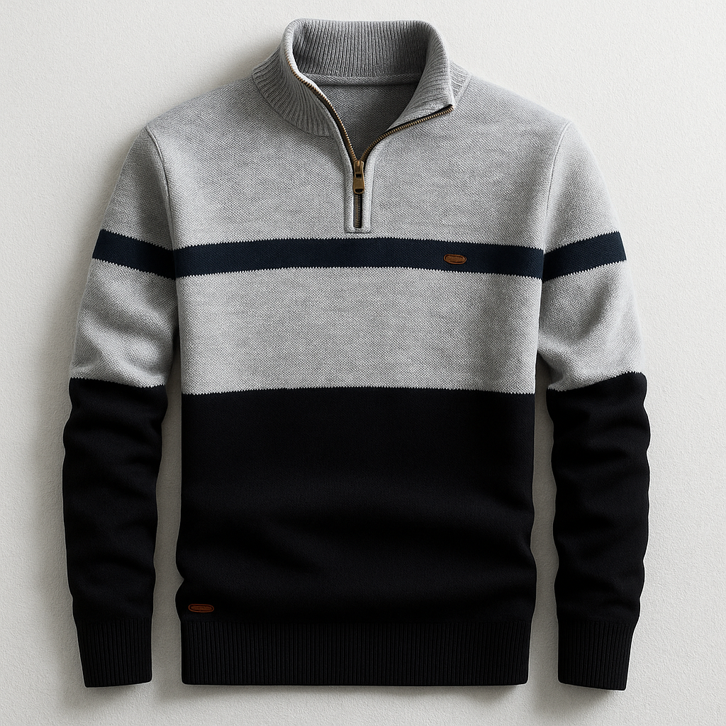 Pullover Herren mit Stehkragen und Reißverschluss - 6
