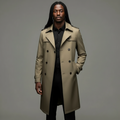 Trenchcoat Herren mit schlanker Passform und doppeltem Knopfverschluss - 1