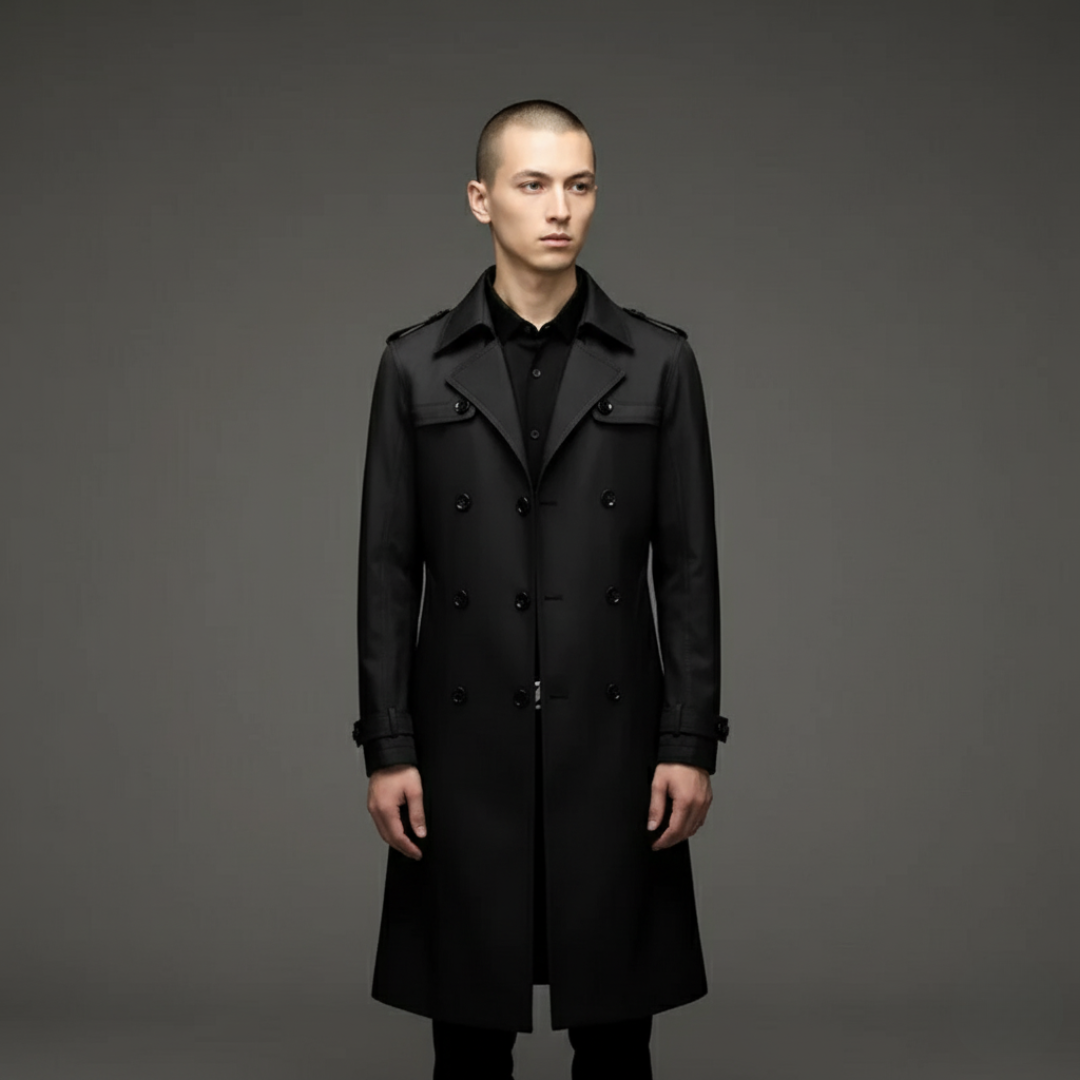 Trenchcoat Herren mit schlanker Passform und doppeltem Knopfverschluss - 4