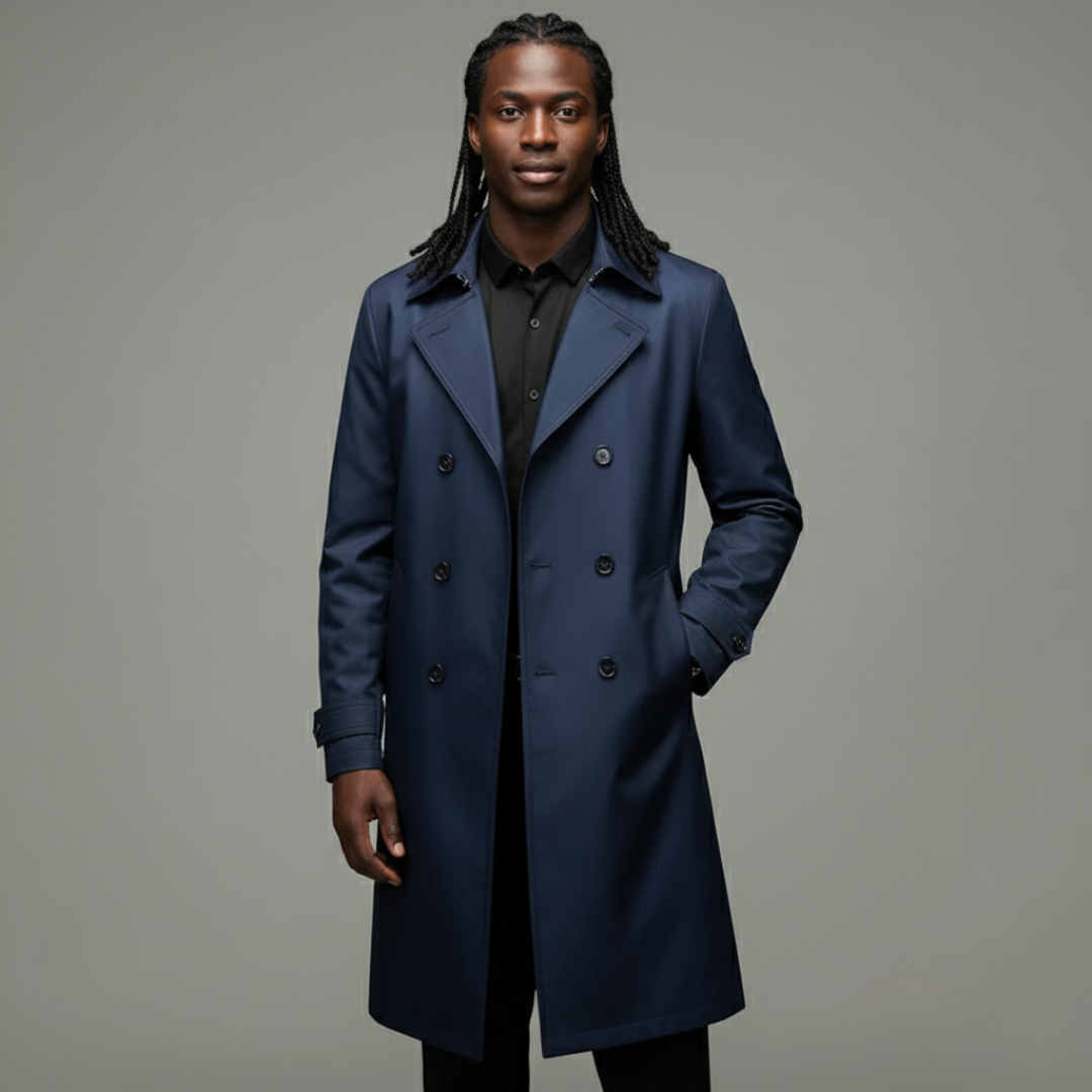 Trenchcoat Herren mit schlanker Passform und doppeltem Knopfverschluss - 7