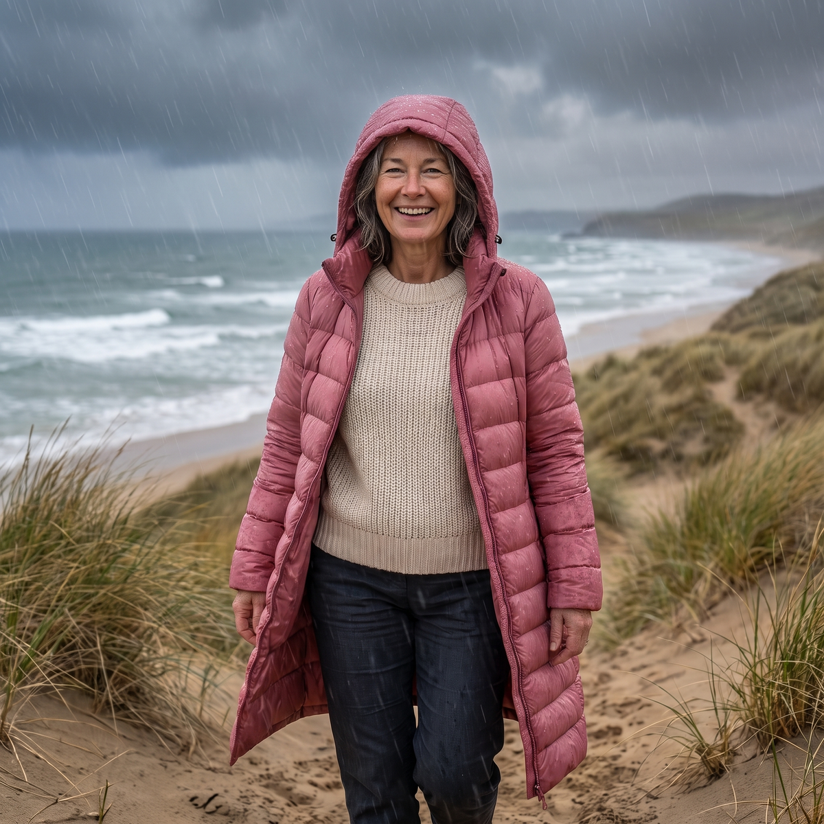 Damen Jacke mit Kapuze - Figurbetonter Schnitt und praktischen Taschen - 2