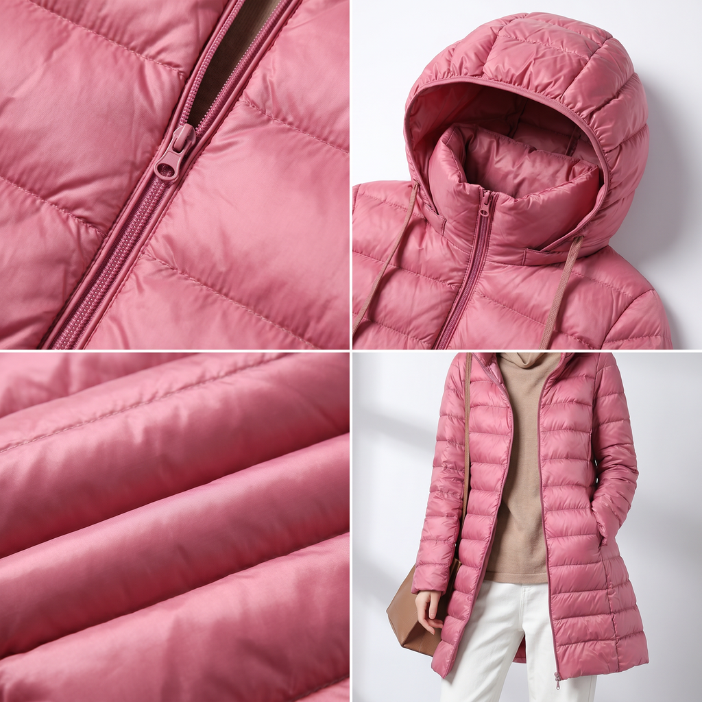 Damen Jacke mit Kapuze - Figurbetonter Schnitt und praktischen Taschen - 11