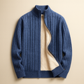 Herren Cardigan mit Stehkragen und Reißverschluss - 1