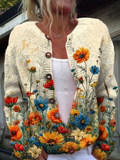 Cardigan Damen mit offenem Schnitt und Knopfverschluss - 1