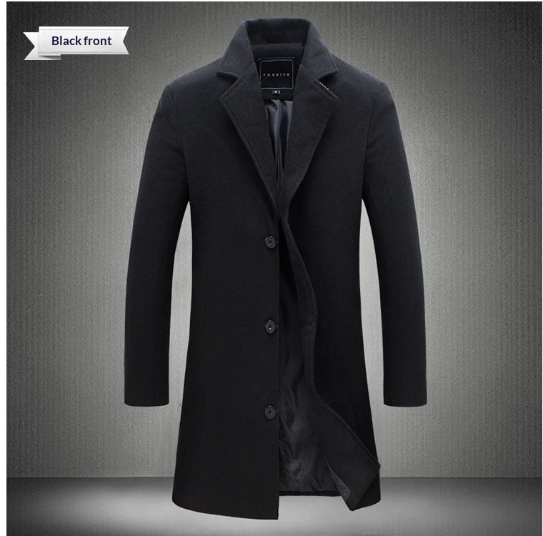 Herren Mantel mit Reverskragen und Knopfverschluss - 5