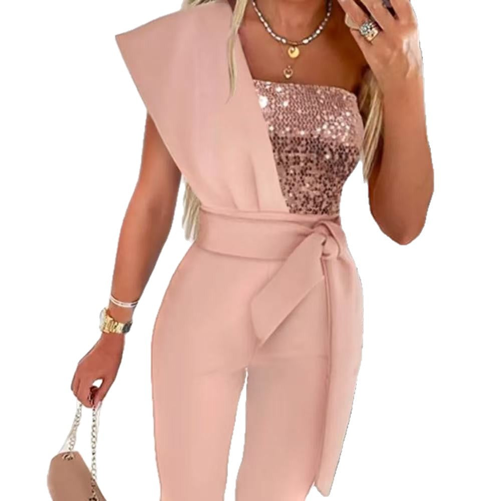 Jumpsuit Damen mit asymmetrischem Schnitt und taillierter Passform - 6