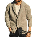 Herren Cardigan mit breitem Kragen und Knopfleiste - 4