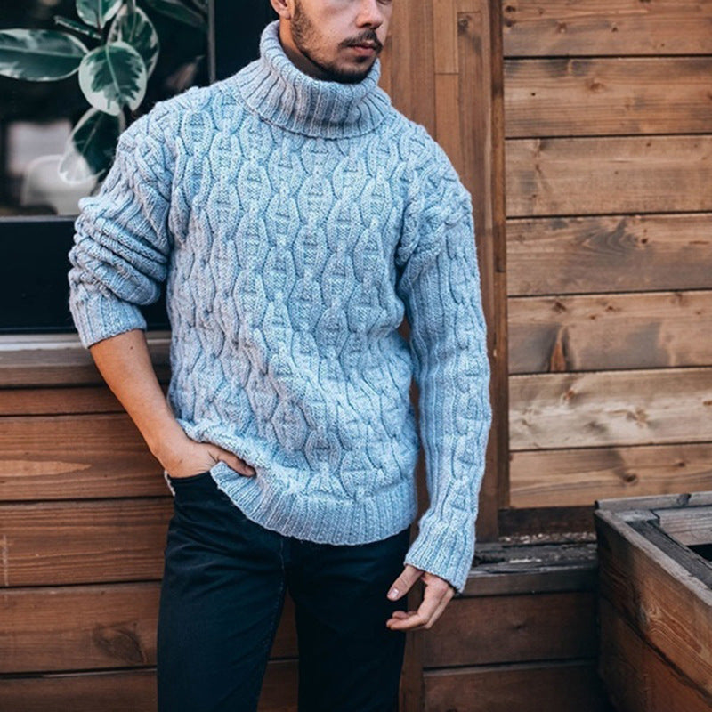 Pullover Herren mit hohem Kragen und strukturiertem Design - 2