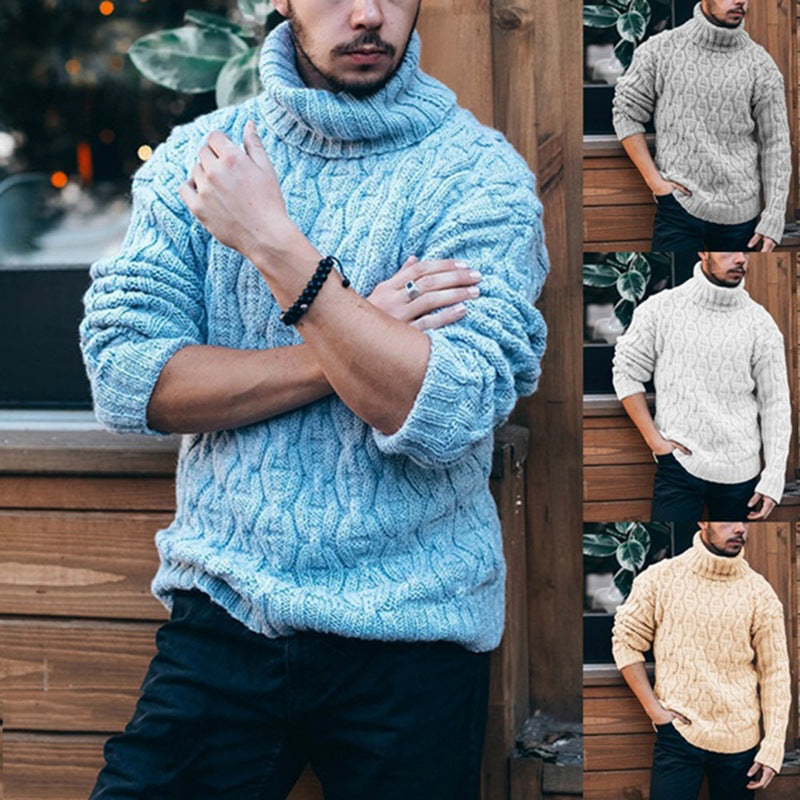 Pullover Herren mit hohem Kragen und strukturiertem Design - 3