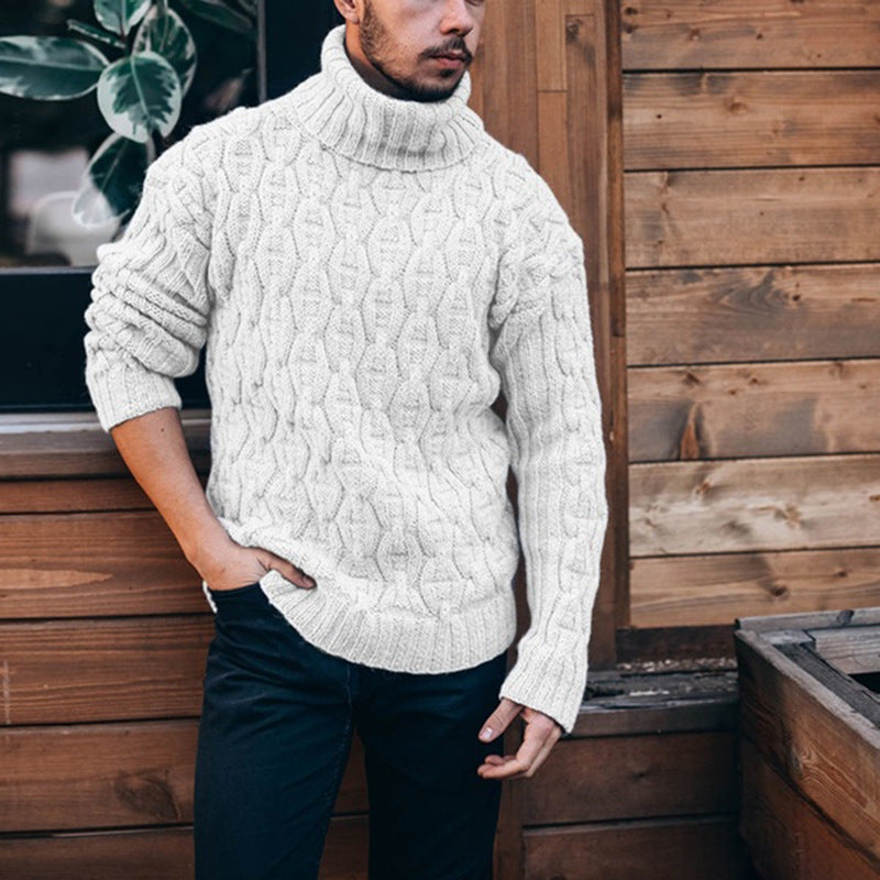 Pullover Herren mit hohem Kragen und strukturiertem Design - 5