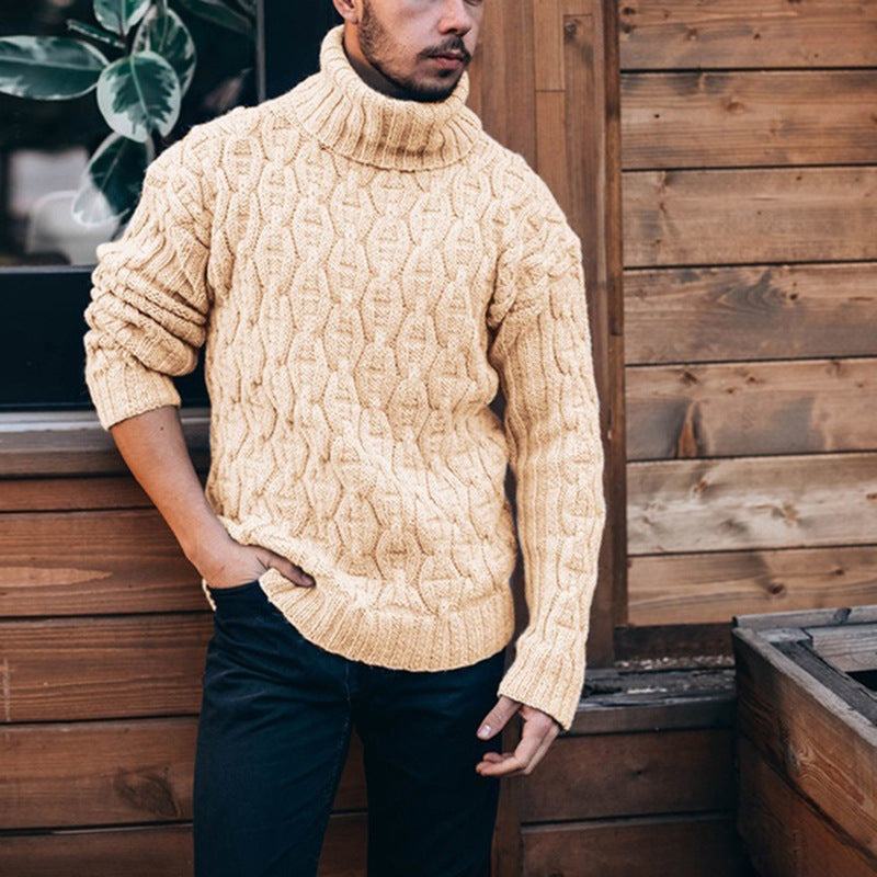 Pullover Herren mit hohem Kragen und strukturiertem Design - 6