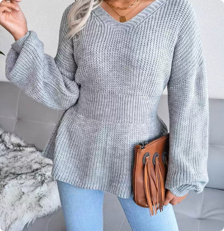 Damen Pullover mit V-Ausschnitt und schmeichelndem Schnitt - 2