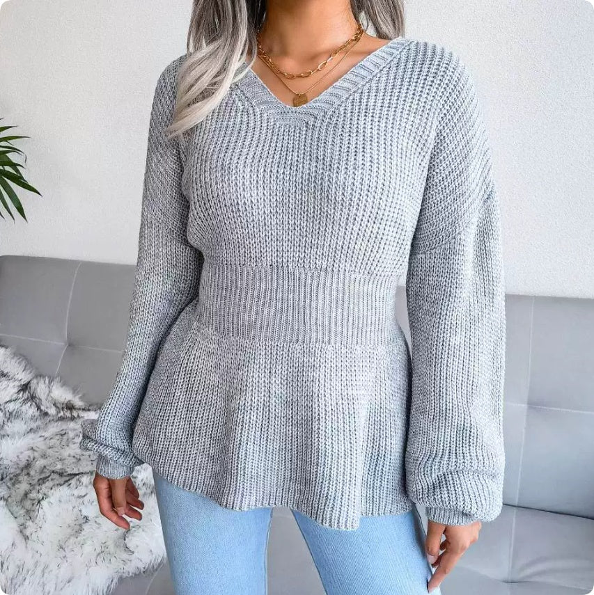 Damen Pullover mit V-Ausschnitt und schmeichelndem Schnitt - 5