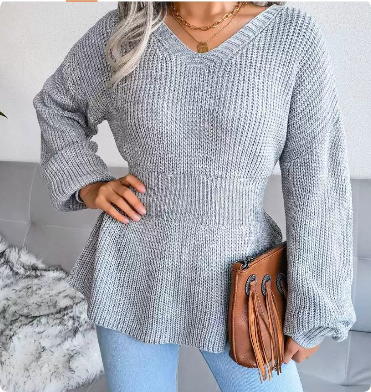 Damen Pullover mit V-Ausschnitt und schmeichelndem Schnitt - 7