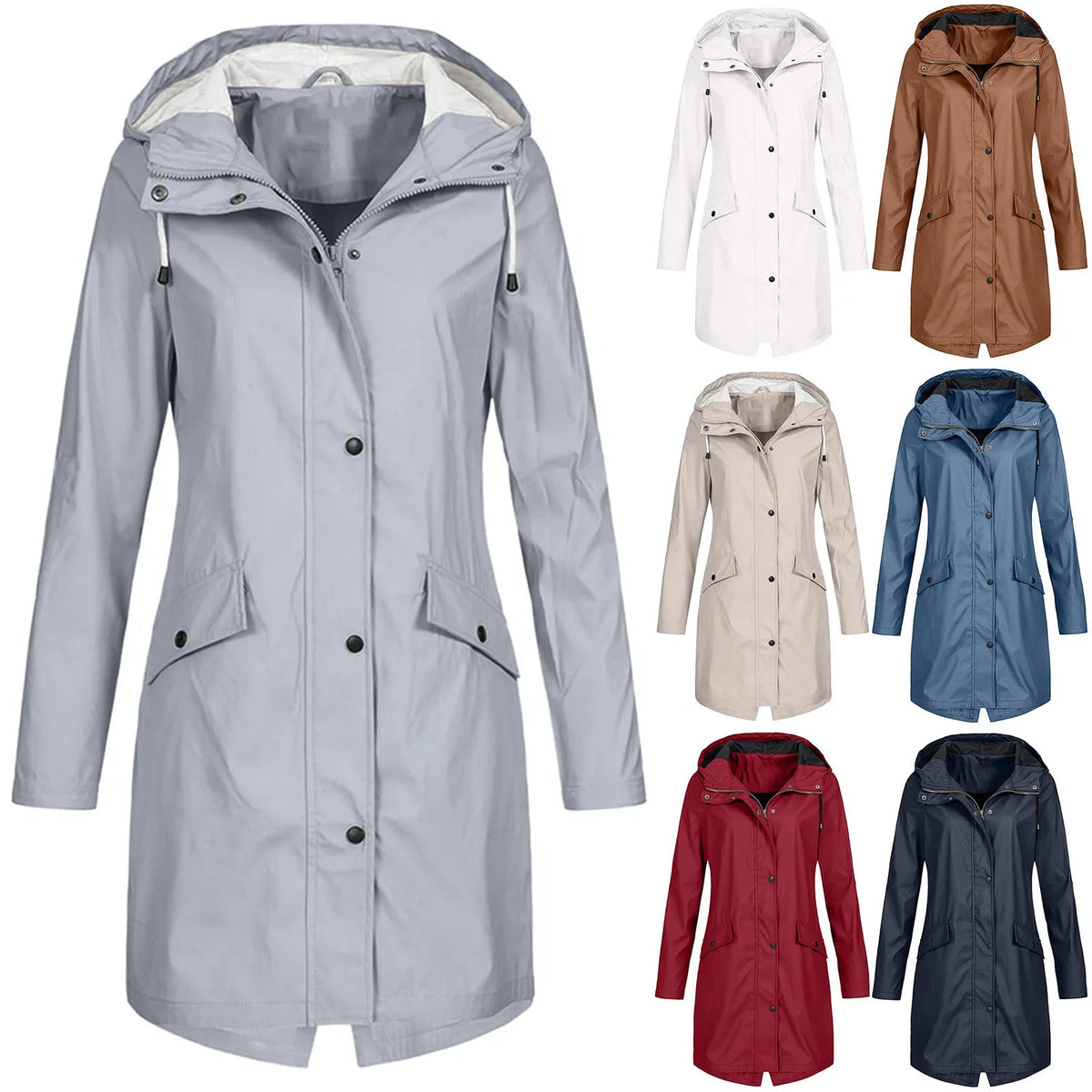 Damen Jacke mit Kapuze und praktischen Taschen - 8