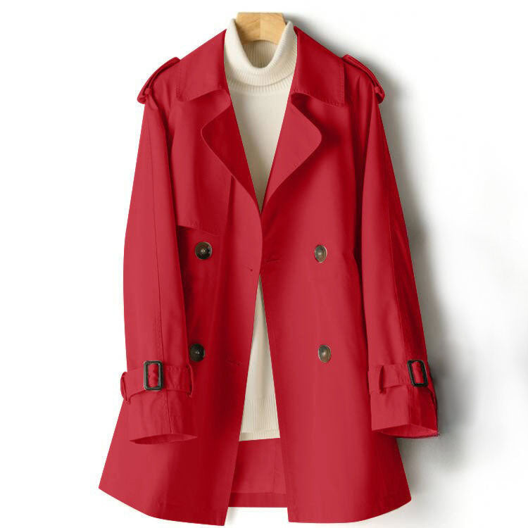 Trenchcoat Damen mit doppelter Knopfreihe und verstellbarem Bund - 5