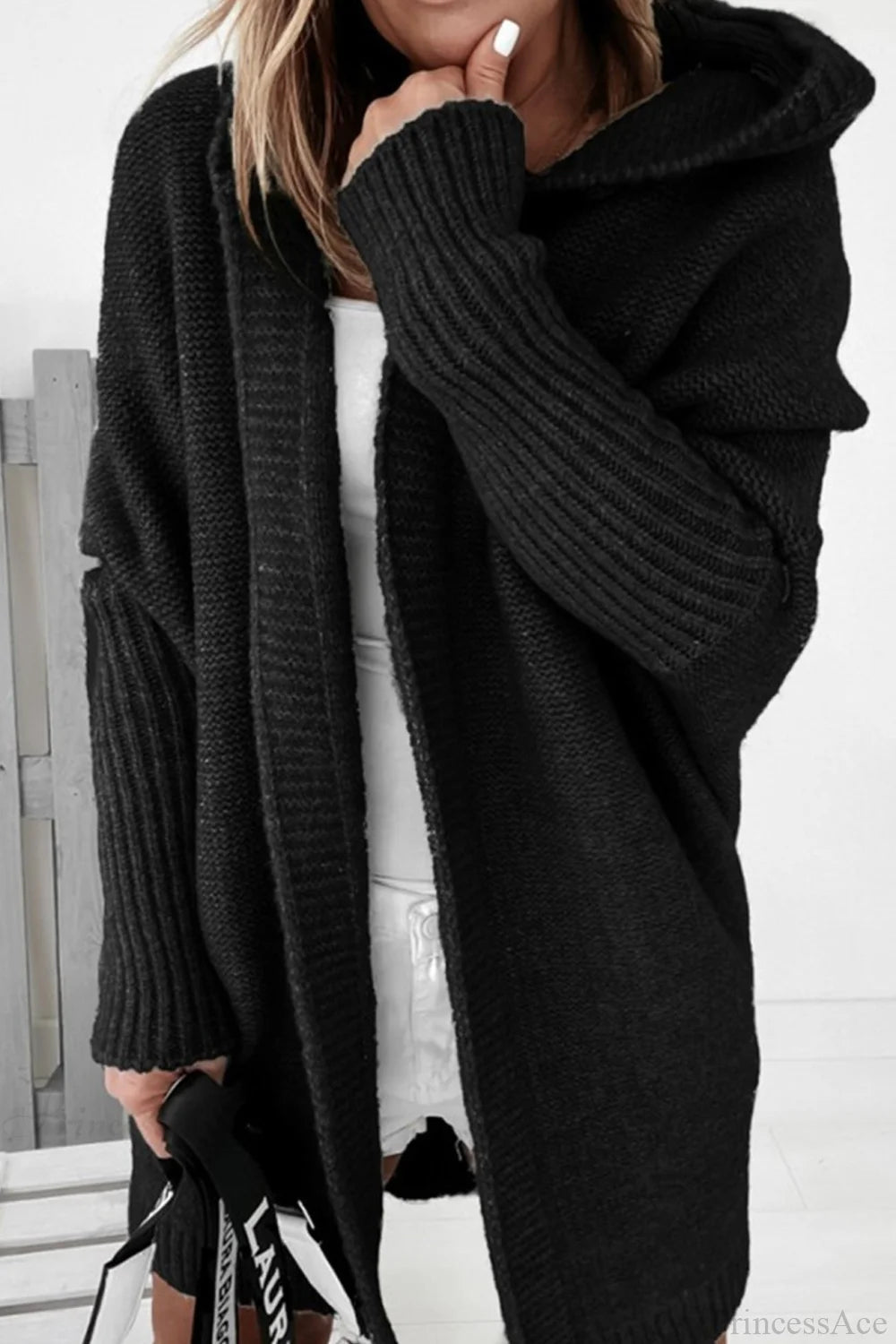 Cardigan Damen mit Kapuze und lockerer Passform - 4