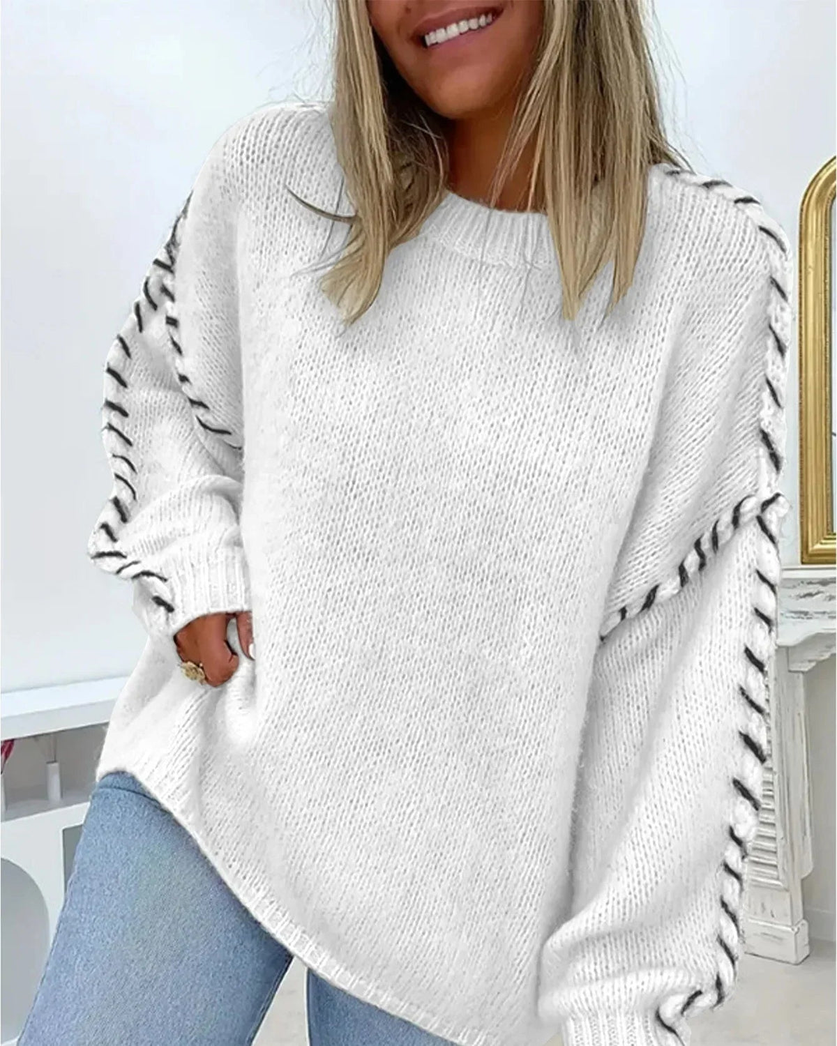 Pullover Damen mit lässigem Schnitt und auffälligen Akzenten - 3