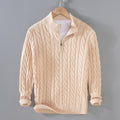 Pullover Herren mit Zipper und klassischem Kabeldesign - 1