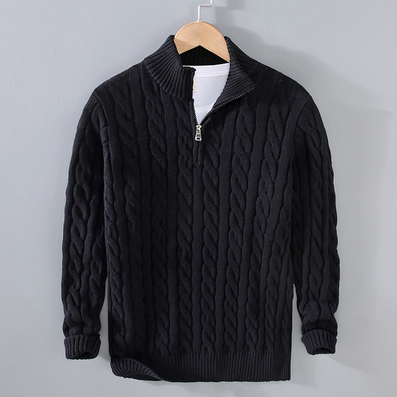 Pullover Herren mit Zipper und klassischem Kabeldesign - 2