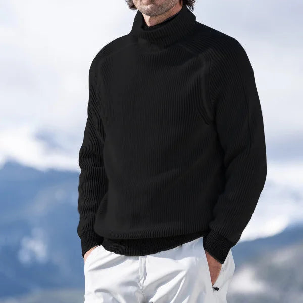 Herren Pullover mit hohem Kragen und strukturiertem Design - 2