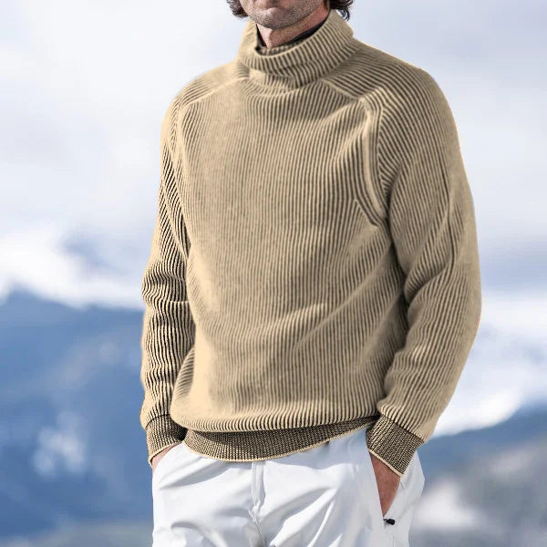Herren Pullover mit hohem Kragen und strukturiertem Design - 3