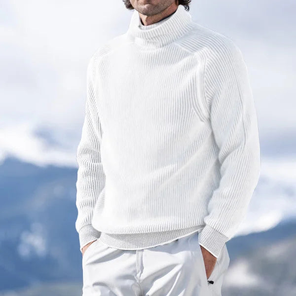Herren Pullover mit hohem Kragen und strukturiertem Design - 4