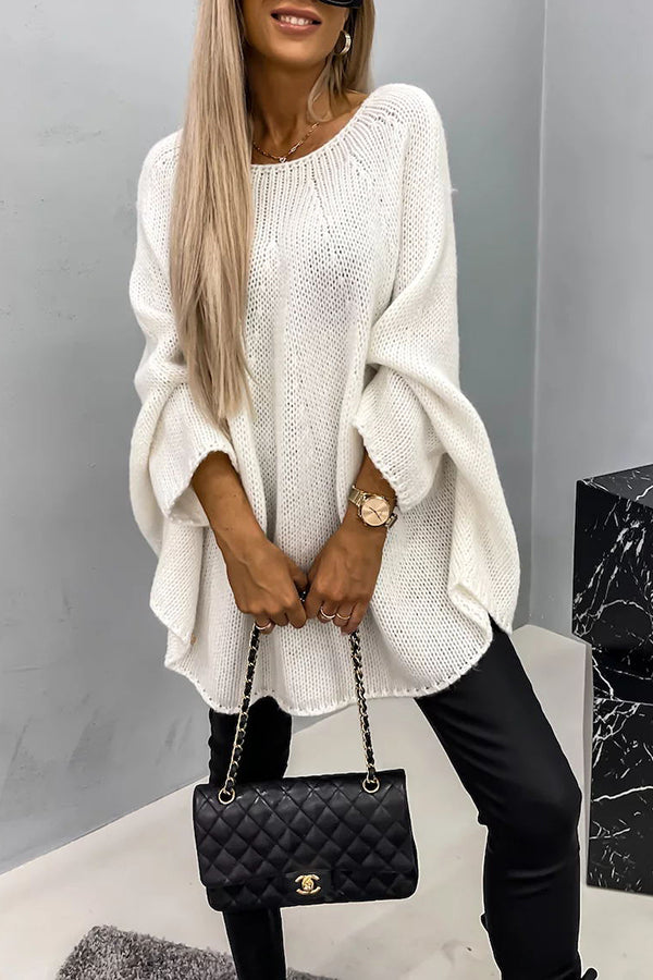 Pullover Damen mit lässigem Schnitt und Batwing-Ärmeln - 3