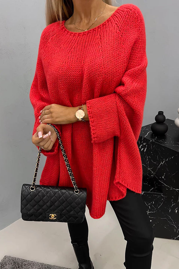 Pullover Damen mit lässigem Schnitt und Batwing-Ärmeln - 5