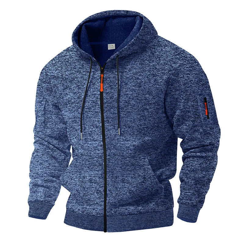 Herren Kapuzen-Hoodie mit Reißverschluss und praktischen Details - 1
