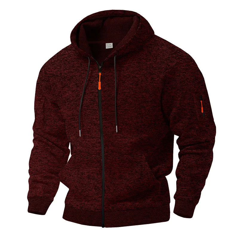 Herren Kapuzen-Hoodie mit Reißverschluss und praktischen Details - 2