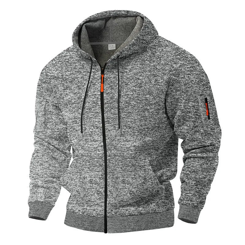 Herren Kapuzen-Hoodie mit Reißverschluss und praktischen Details - 3
